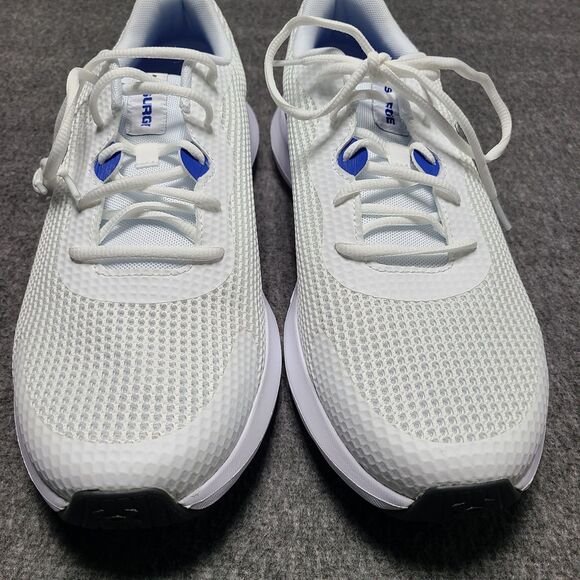 Under Armour UA Surge 3 Men’s Size 13 White Blue Running Shoes Lightweight Mesh - Picture 9 of 10